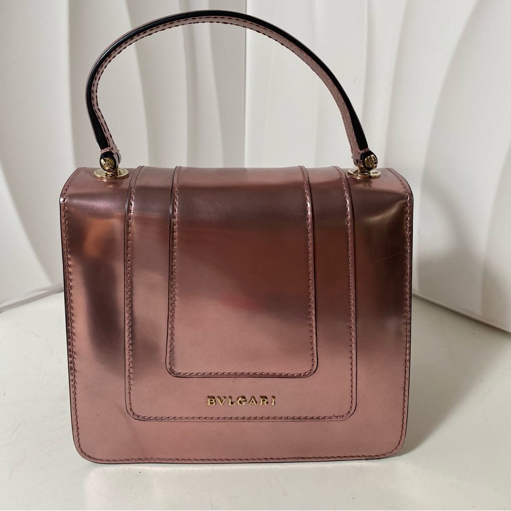 BVLGARI Serpenti Forever Metallic Leather Top Handle Bag - Picture 2 of 13